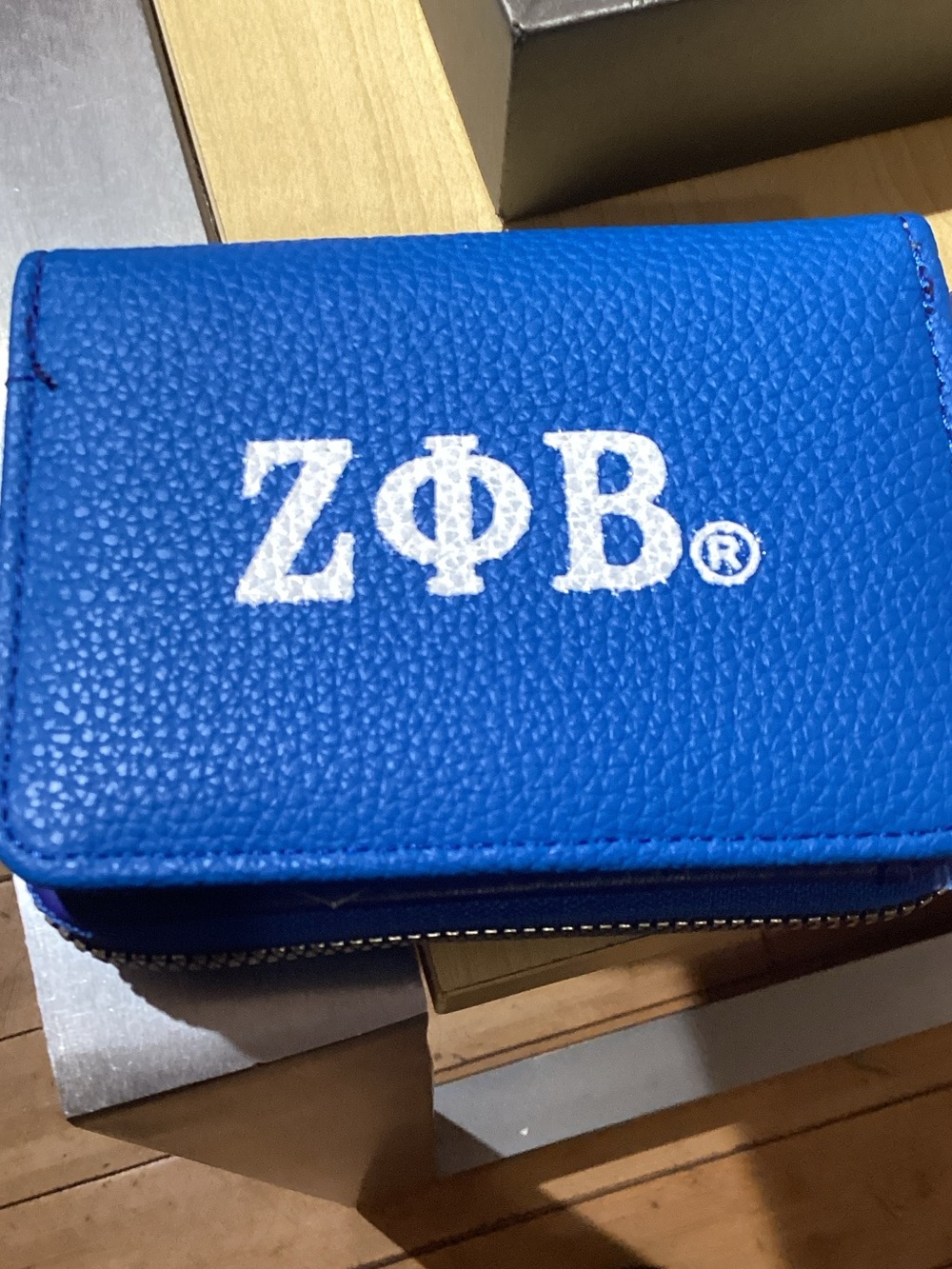 Blue Logo Zip Wallet - Women‎